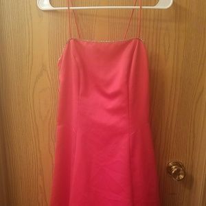 Prom Formal red satin strapless dress